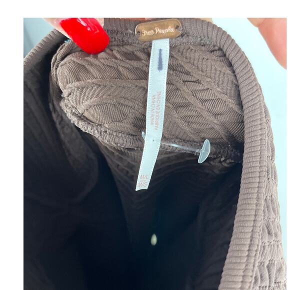 Free People Gabby Boho Textured Seamless Midi Dress in Coconut Shell Size Medium - Picture 9 of 11